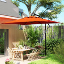 Outsunny 3 m Cantilever Parasol with Cross Base, Crank Handle, 6 Ribs