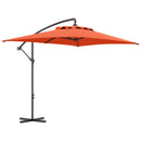 Outsunny 3 m Cantilever Parasol with Cross Base, Crank Handle, 6 Ribs