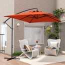 Outsunny 3 m Cantilever Parasol with Cross Base, Crank Handle, 6 Ribs