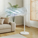 HOMCOM 40 Cm Standing Pedestal Fan, Quiet Electric Cooling Floor Fan, White