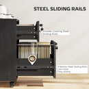 HOMCOM Roll File Cabinet with Drawer, Organiser Letter Size, Black