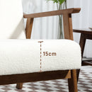 HOMCOM Boucle Accent Chair Armchair W/ Wide Seat For Living Room Bedroom - White/Grey