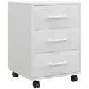 3 Drawer Rolling File Cabinet With Wheels Under Desk Mobile Filing Cabinet - Black/White
