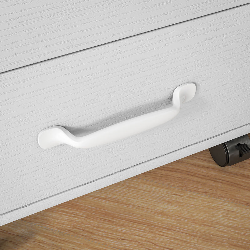 3 Drawer Rolling File Cabinet with Wheels Under Desk Mobile Filing Cabinet White