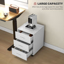 3 Drawer Rolling File Cabinet With Wheels Under Desk Mobile Filing Cabinet - Black/White