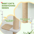 Wall Mounted Cat Shelves With 4 Climbing Platforms For Indoor, Light Grey