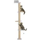 Wall Mounted Cat Shelves With 4 Climbing Platforms For Indoor, Light Grey