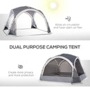 Outsunny Dome Tent for 6-8 Person Camping Tent w/ Zipped Mesh Doors Lamp Hook