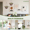 HOMCOM Artificial Flowers In Basket Set Of 2 With 75 Leaves And 15 Flowers