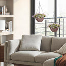 HOMCOM Artificial Flowers In Basket Set Of 2 With 75 Leaves And 15 Flowers