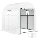 Outsunny 1.8 x 1.8 x 2m Polytunnel Greenhouse with Doors and Mesh Windows