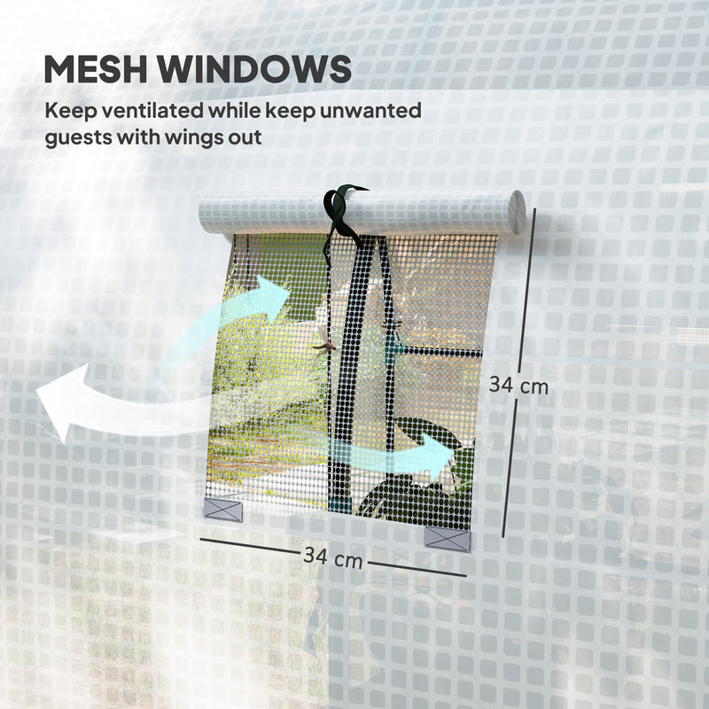 Outsunny 1.8 x 1.8 x 2m Polytunnel Greenhouse with Doors and Mesh Windows