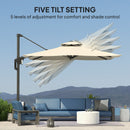 Outsunny 3.7 X 2.7 M Cantilever Parasol W/ 360° Rotation