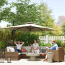 Outsunny 3.7 X 2.7 M Cantilever Parasol W/ 360° Rotation