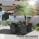 Outsunny 3.7 X 2.7 M Cantilever Parasol W/ 360° Rotation