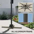 Outsunny 3.7 X 2.7 M Cantilever Parasol W/ 360° Rotation