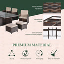 Outsunny Rattan Dining Set 10 Seater - Brown