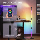 HOMCOM LED Floor Lamp, Corner Floor Lamp App & Remote Control Dark Grey