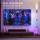 HOMCOM LED Floor Lamp, Corner Floor Lamp App & Remote Control Dark Grey