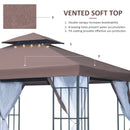 Outsunny 3 x 3(m) Gazebo Coffee