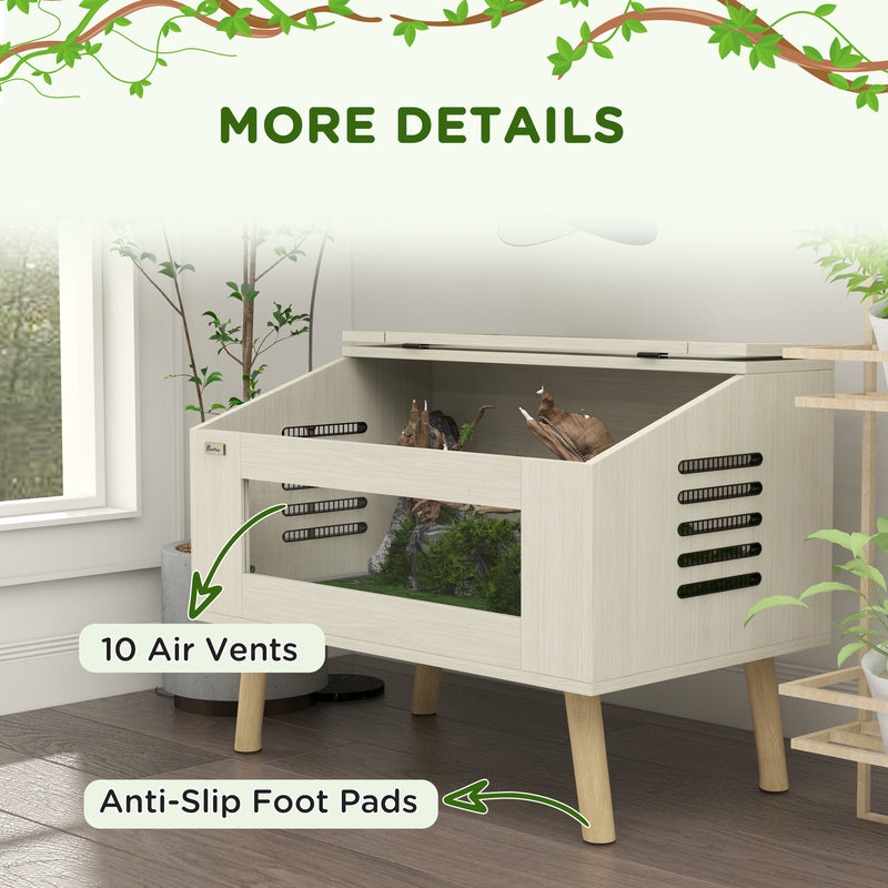 PawHut Reptile Terrarium, Snake Vivarium with Tempered Glass Windows