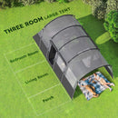 Outsunny 8-Person Camping Tent Tunnel Design with 4 Large Windows Dark Grey