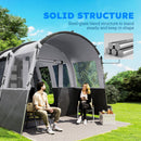 Outsunny 8-Person Camping Tent Tunnel Design with 4 Large Windows Dark Grey