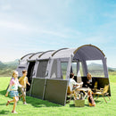 Outsunny 8-Person Camping Tent Tunnel Design with 4 Large Windows Dark Grey