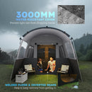 Outsunny 8-Person Camping Tent Tunnel Design with 4 Large Windows Dark Grey