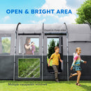 Outsunny 8-Person Camping Tent Tunnel Design with 4 Large Windows Dark Grey