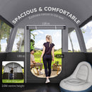 Outsunny 8-Person Camping Tent Tunnel Design with 4 Large Windows Dark Grey