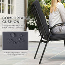 Outsunny Garden Dining Set, Glass Table w/ Umbrella Hole