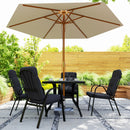 Outsunny Garden Dining Set, Glass Table w/ Umbrella Hole