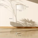 HOMCOM Floor Lamp, Modern Standing Lamp With Linen Lampshade, Silver Tone