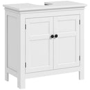 HOMCOM 2-Tier Bathroom Sink Cabinet, Freestanding Storage Cabinet, White