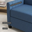 HOMCOM Modern 2 Seater Sofa With Spring Cushion, Back Pillow - Blue/Grey