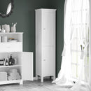 Kleankin Tall Bathroom Cabinet With Adjustable Shelves, Double Door, White