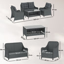 Outsunny 4 Piece Rattan Patio Furniture Set with Removable Cushion Covers