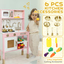 Kids Kitchen Playset with Pretend Play Kitchen Accessories, Pink