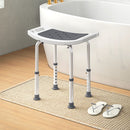 HOMCOM Adjust Aluminium Bath Stool Shower Non-Slip w/ Shower Hole