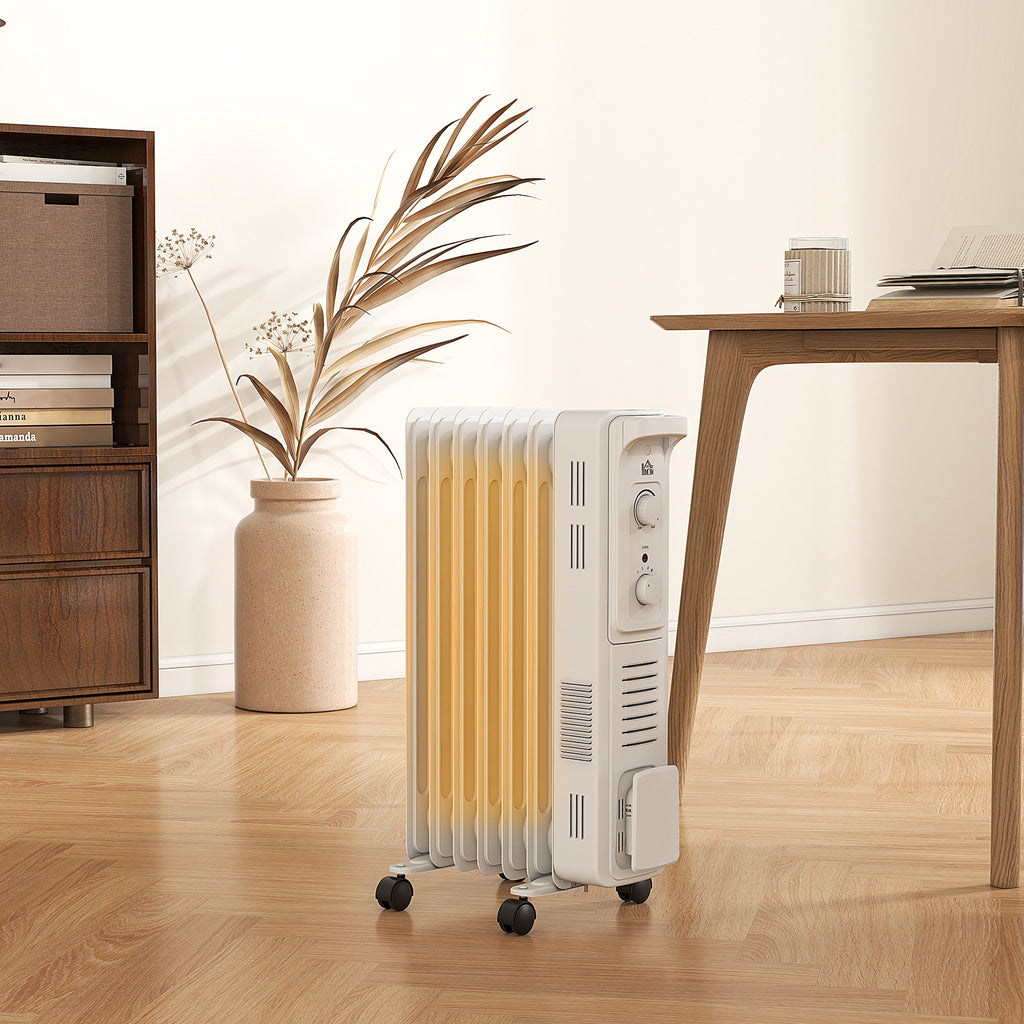 Portable Electrical Radiator 7 Fin Portable Oil Filled Radiator, Electric Heater With Safety Cut Of