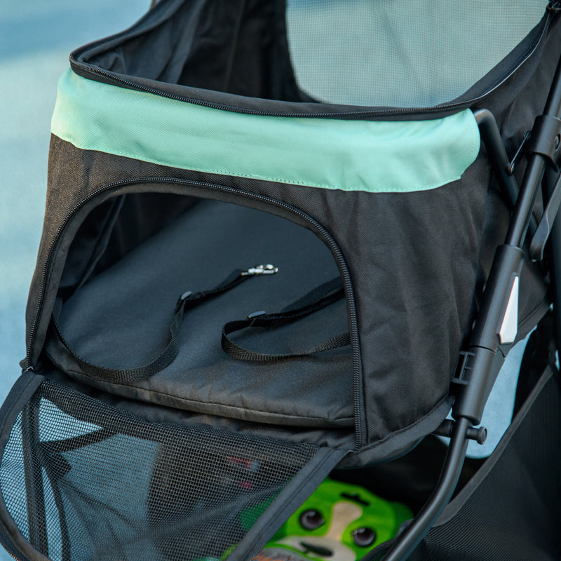 PawHut Dog Stroller For XS Dogs, S Dogs, Cats With Rain Cover