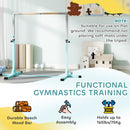 HOMCOM Adjustable Kids Gymnastics Bar Horizontal Training Steel, Light Blue