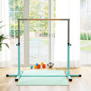 HOMCOM Adjustable Kids Gymnastics Bar Horizontal Training Steel, Light Blue