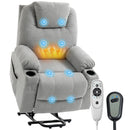 HOMCOM Power Lift Recliner Chair With Vibration Massage, Light Grey