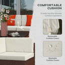 Outsunny 7PC Rattan Garden Furniture Set Coffee Table Buckle Structure