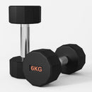 2 X 6kg SPORTNOW Dumbbells Weights Set With 12-Sided Shape And Non-Slip Grip