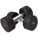 2 X 6kg SPORTNOW Dumbbells Weights Set With 12-Sided Shape And Non-Slip Grip