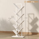HOMCOM 9-Tier Tree Bookshelf with Steel Frame for Living Room, White
