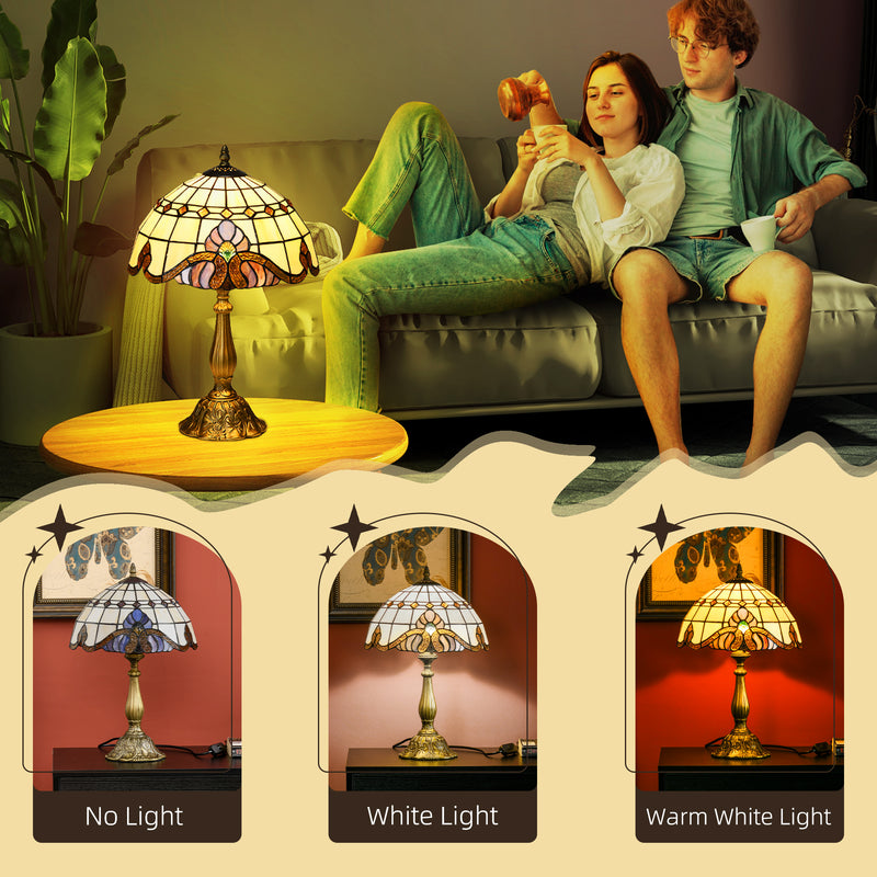 HOMCOM Decorative Table Lamp, For Bedroom Living Room, Bulb Not Included
